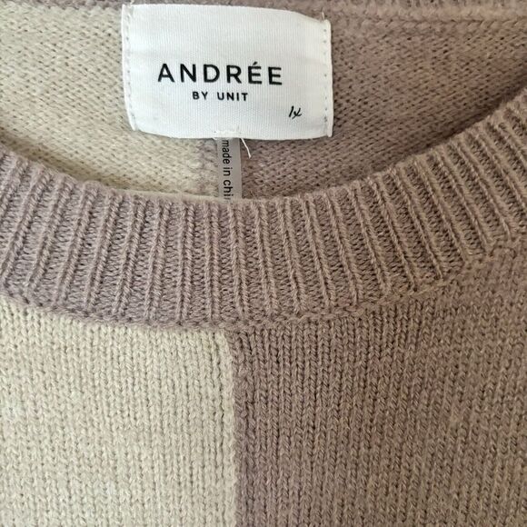 Andree by Unit Sweater Womens 1XL Multicolor Colorblock Pullover Sweatshirt - Picture 6 of 8